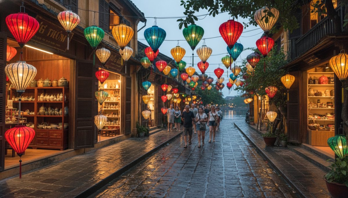 ホイアン 旧市街 ランタン 夜景 ショッピング