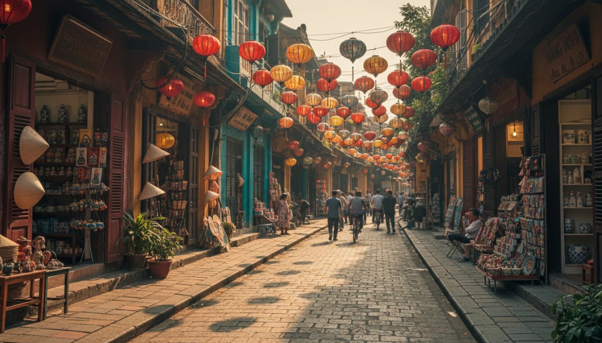 ハノイ旧市街のお土産店が並ぶ通り