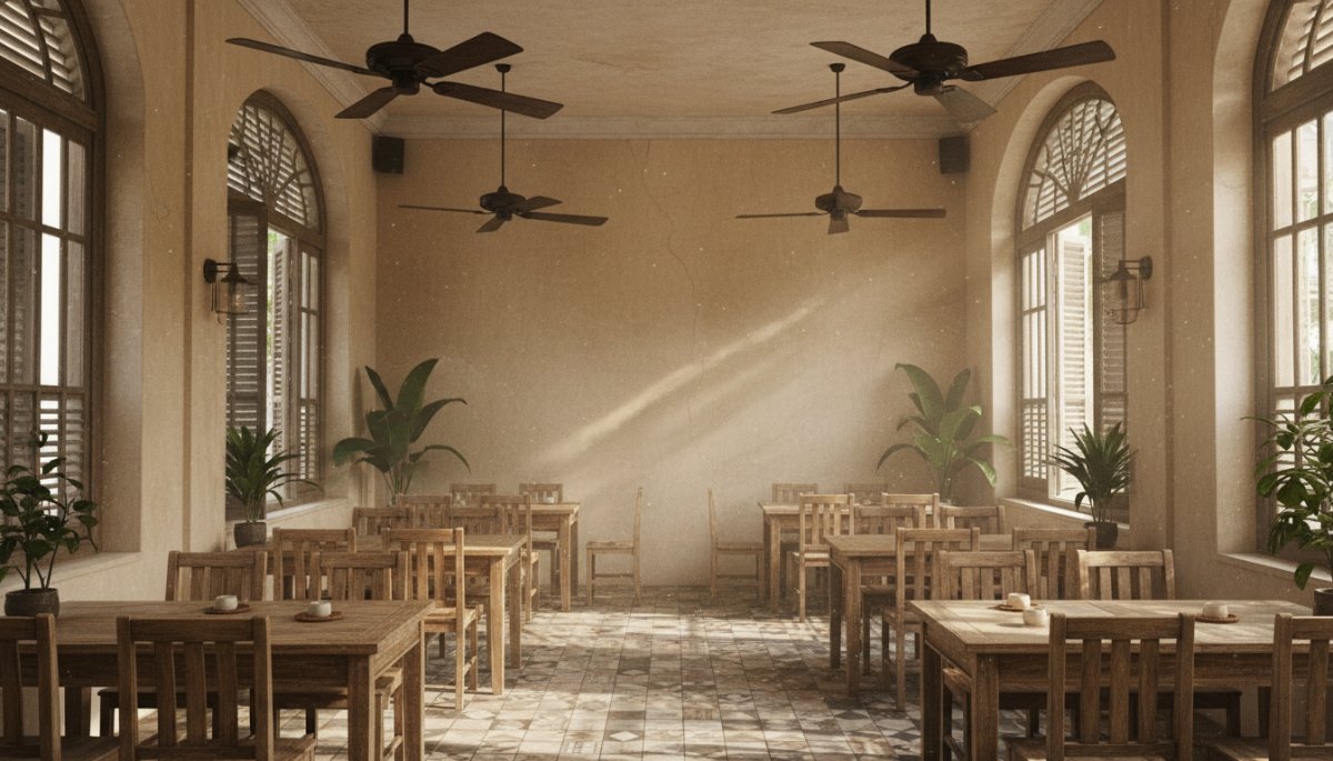 ハノイの古民家カフェの内装