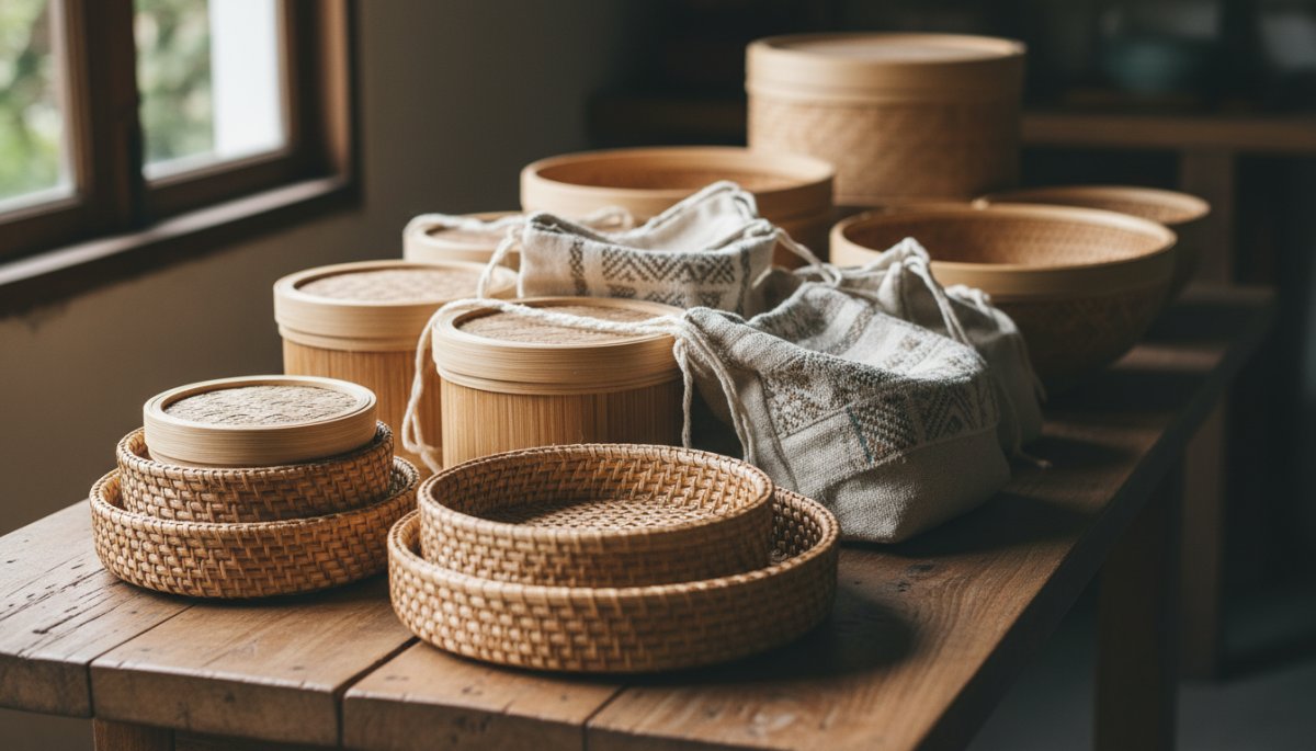 ベトナムの竹とラタンで作られた手工芸品