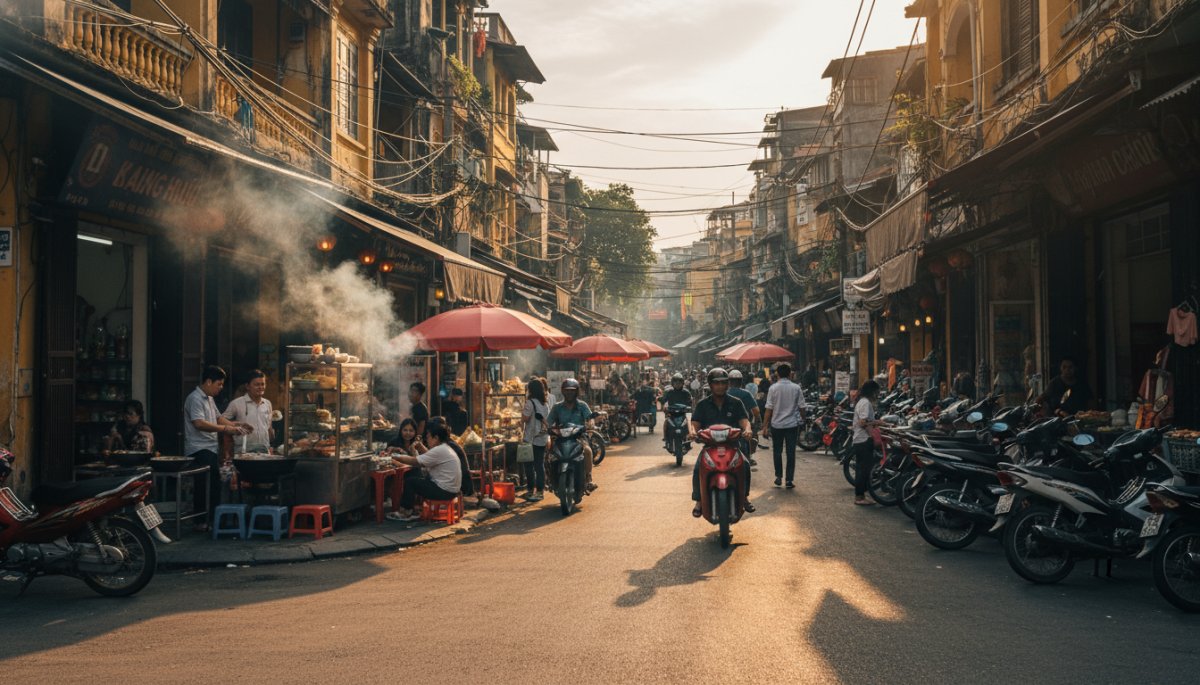ハノイ旧市街の食べ歩きエリア