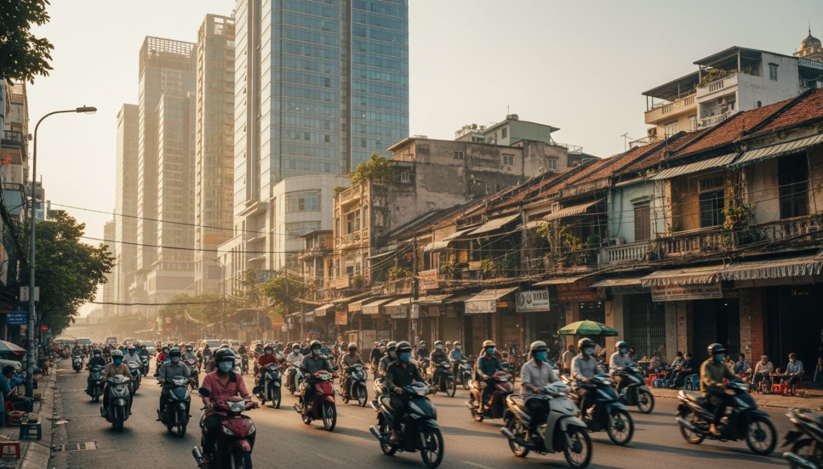 ホーチミン市 バイクと街並み