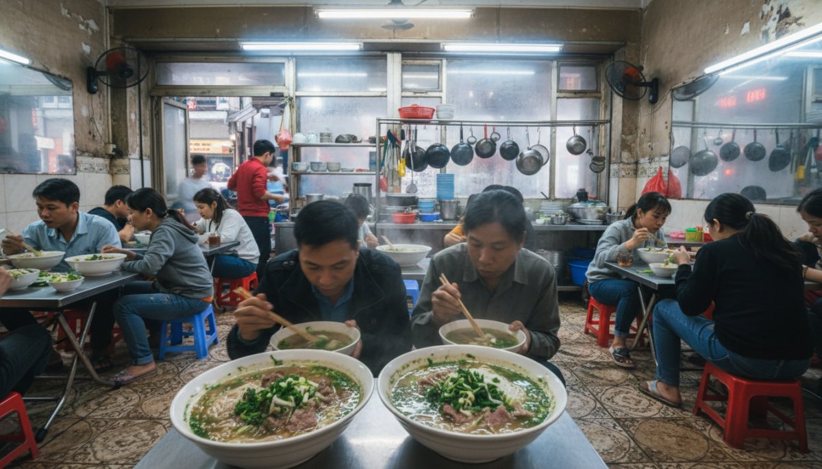 ハノイ ローカル麺料理店の風景