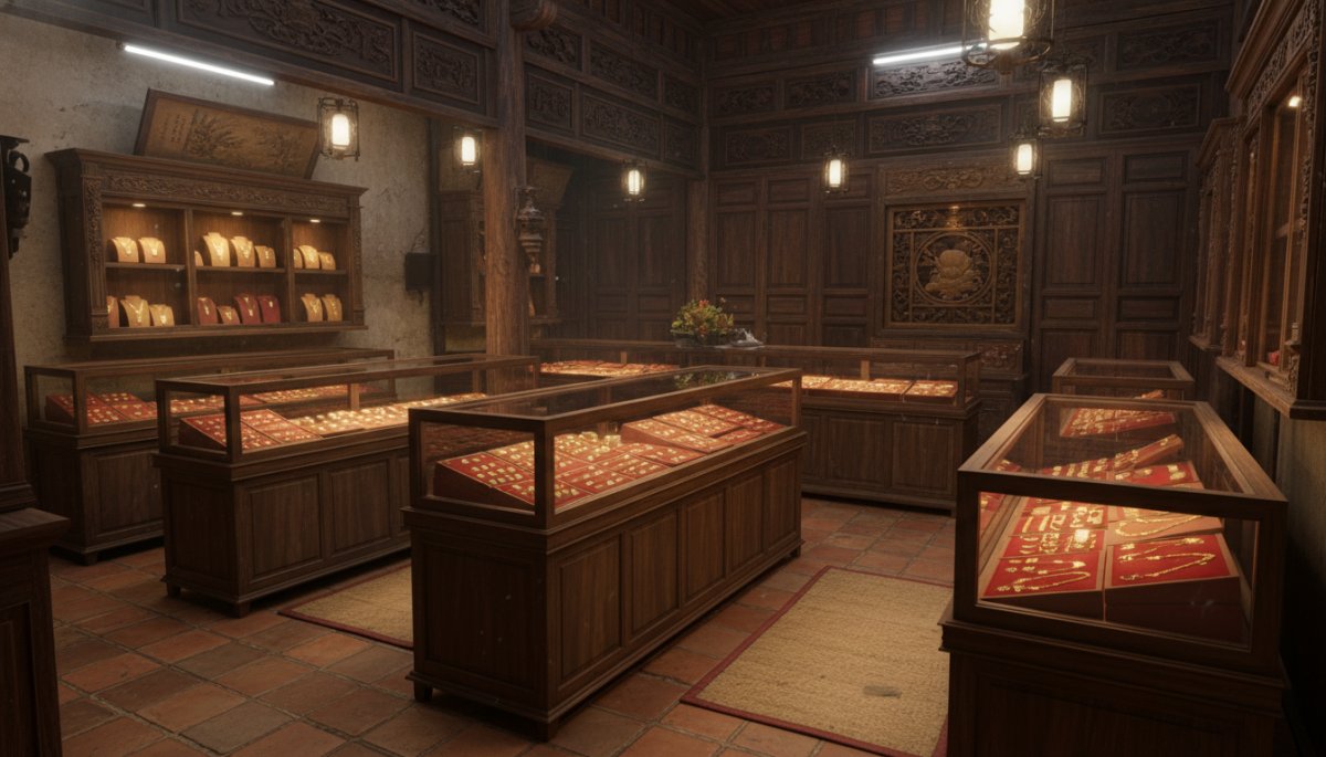 ベトナム市場周辺の金店