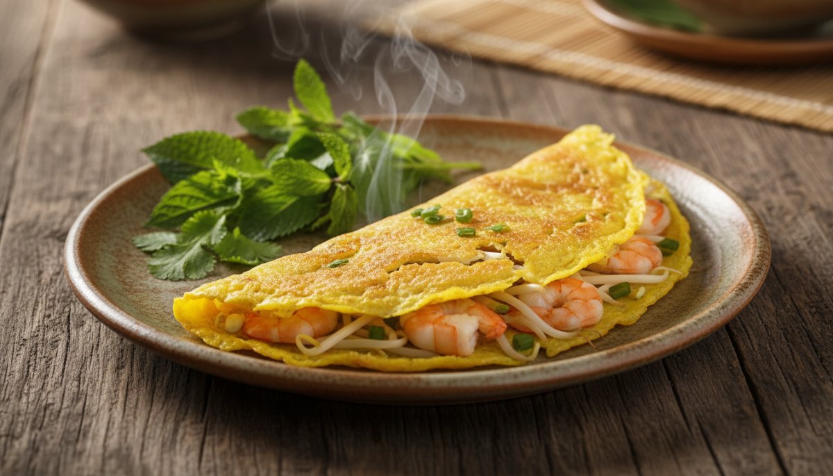 ベトナムローカルフードのバインセオと屋台料理