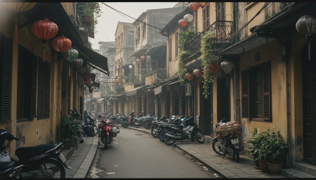 ハノイ旧市街の観光ツアー風景