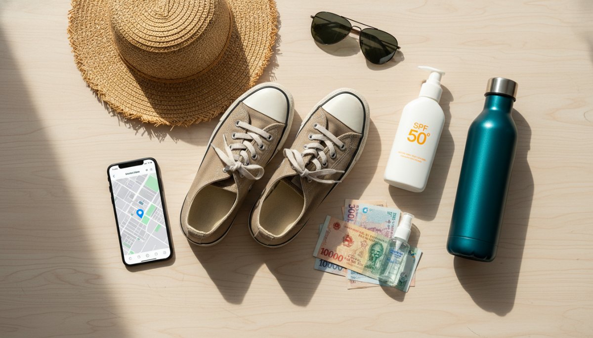 ベトナム徒歩観光に必要な持ち物一式