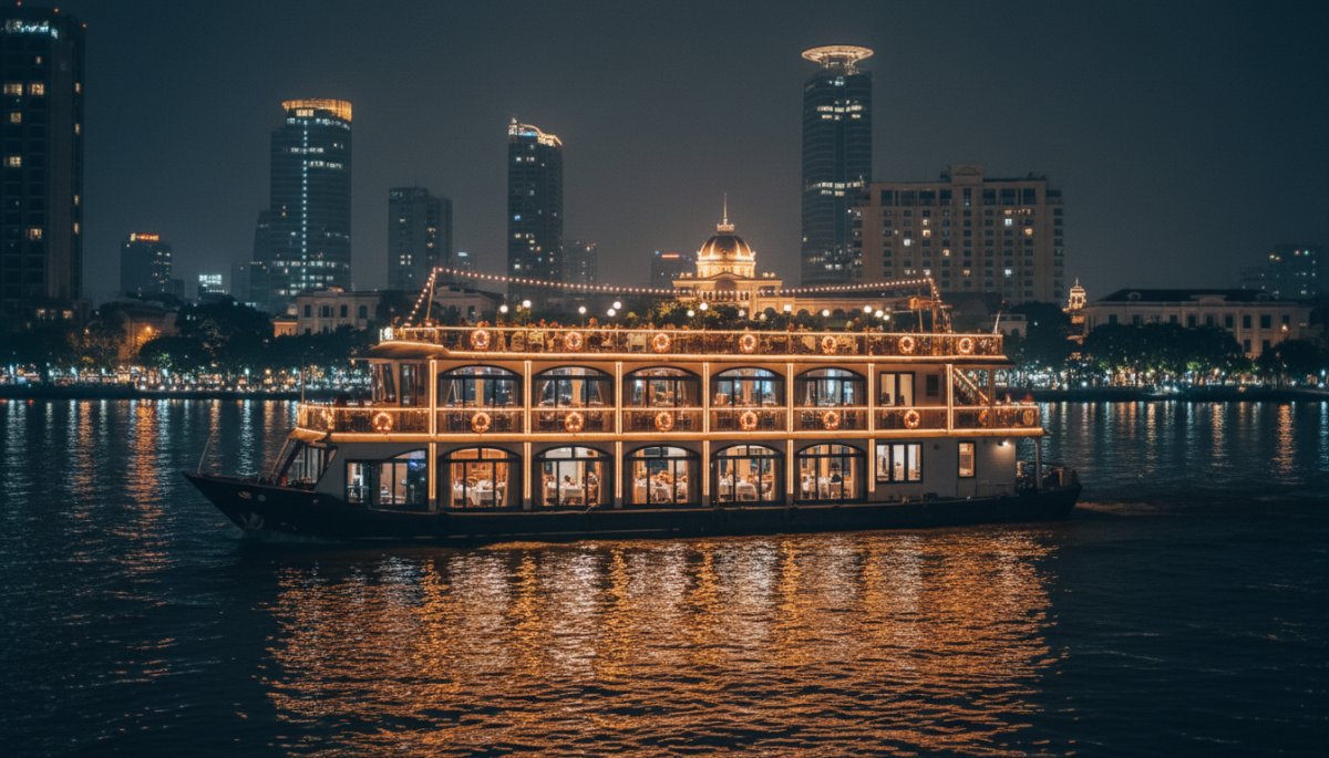 サイゴン川 ディナークルーズ ホーチミン 夜景