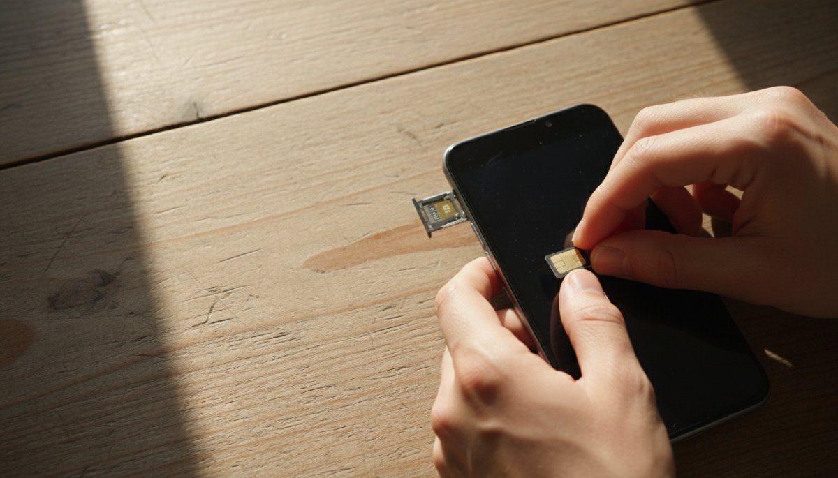 スマートフォンへのSIMカード挿入と設定手順