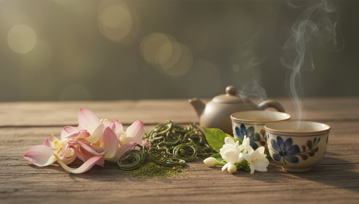 ベトナム紅茶の茶葉とティーカップ