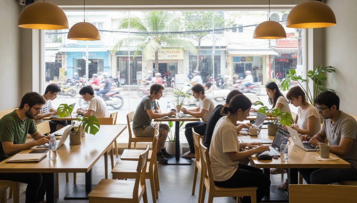 ベトナムカフェのノマドワーク環境
