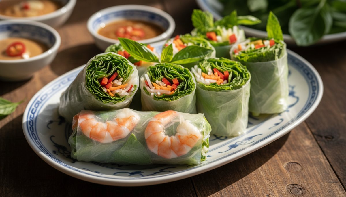 ベトナム生春巻きゴイクンの美しい盛り付け