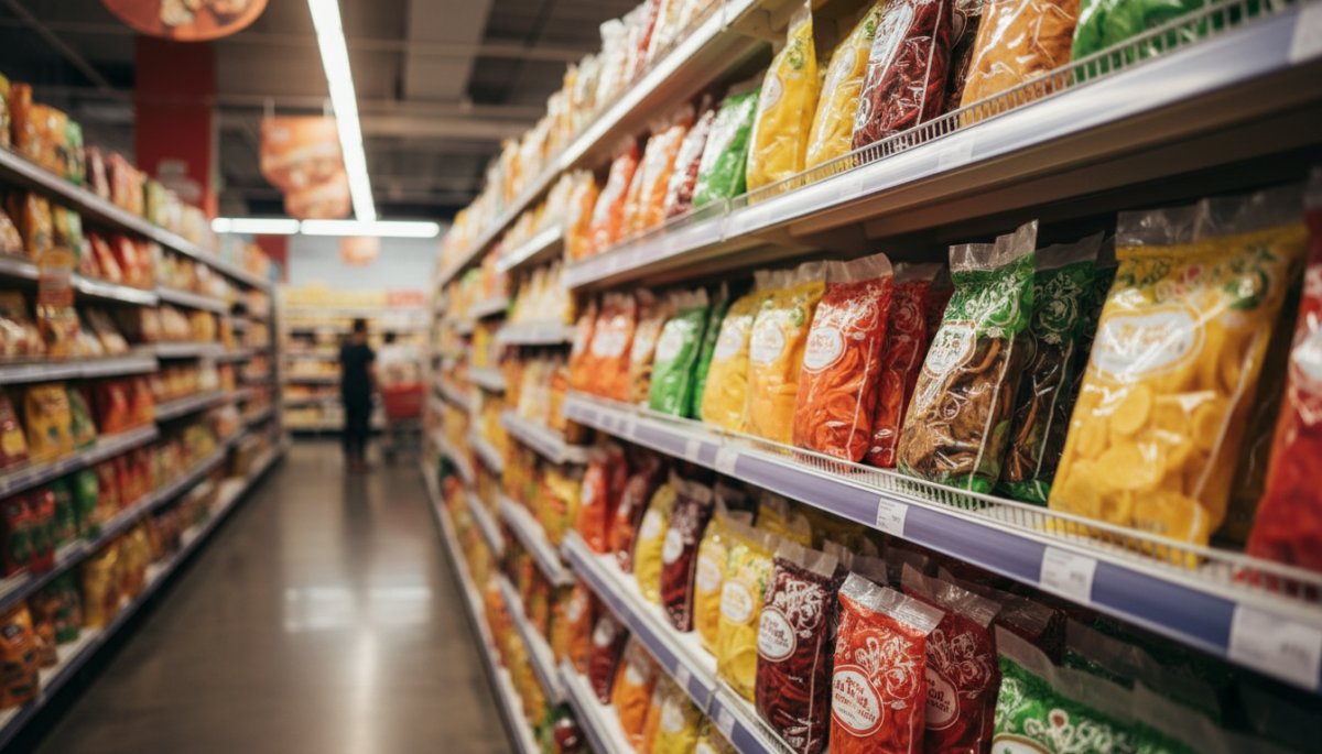 ベトナムのスーパーマーケットのドライフルーツ売り場