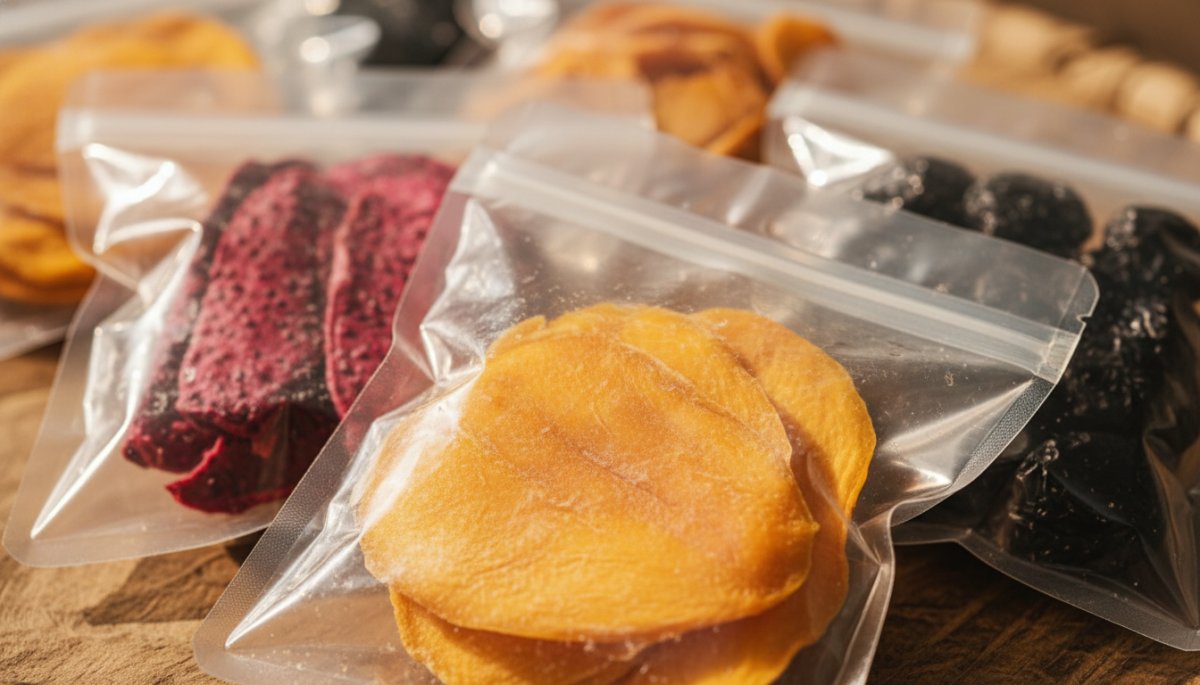 ベトナムドライフルーツのパッケージと密閉包装