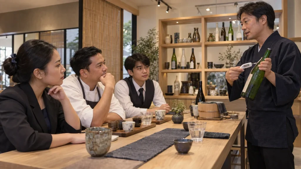 ホーチミンの日本酒ショールームで提供温度を学ぶ試飲セミナー
