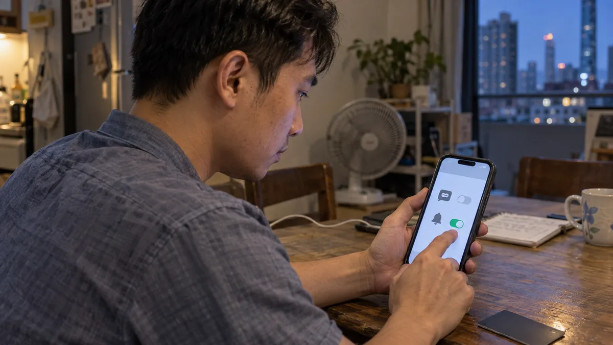 SMS通知から無料のアプリ通知へ設定を切り替えるベトナムの銀行利用者